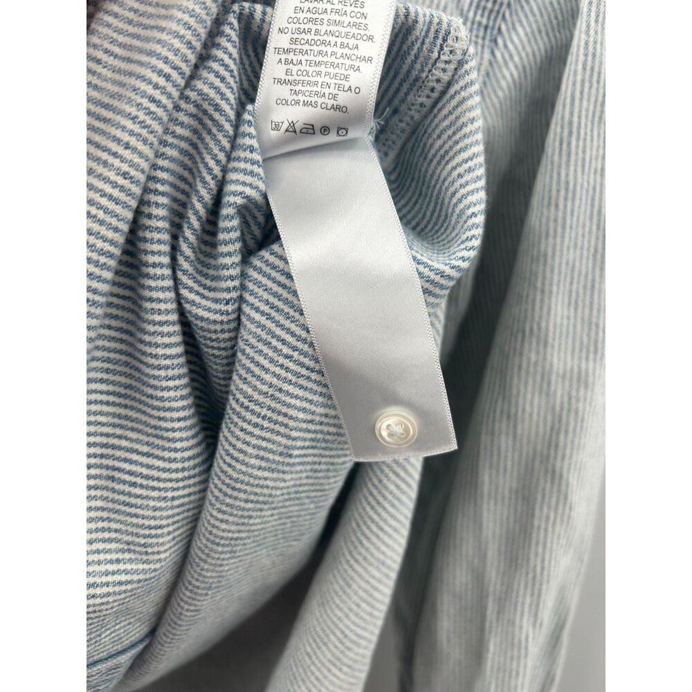 Frame Oversized Striped Cotton Poplin Shirt Chore Bleached Denim Size S - Picture 5 of 5